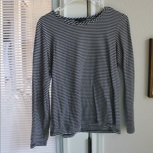 Black and White Striped Long-sleeve